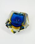 1950s FACETED MURANO COBALT BLUE GOLD GEODE BOWL