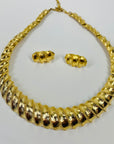 80s TEXTURED MATTE BRUTALIST BARCS NECKLACE SUITE
