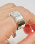 SIGNED VINTAGE TIFFANY & CO SILVER NY ADDRESS BAND RING