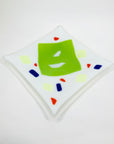 MEMPHIS WHITE GLASS PLATE