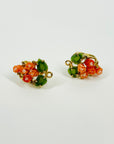 1950s CORAL ROSES & JADE LEAVES NECKLACE SUITE