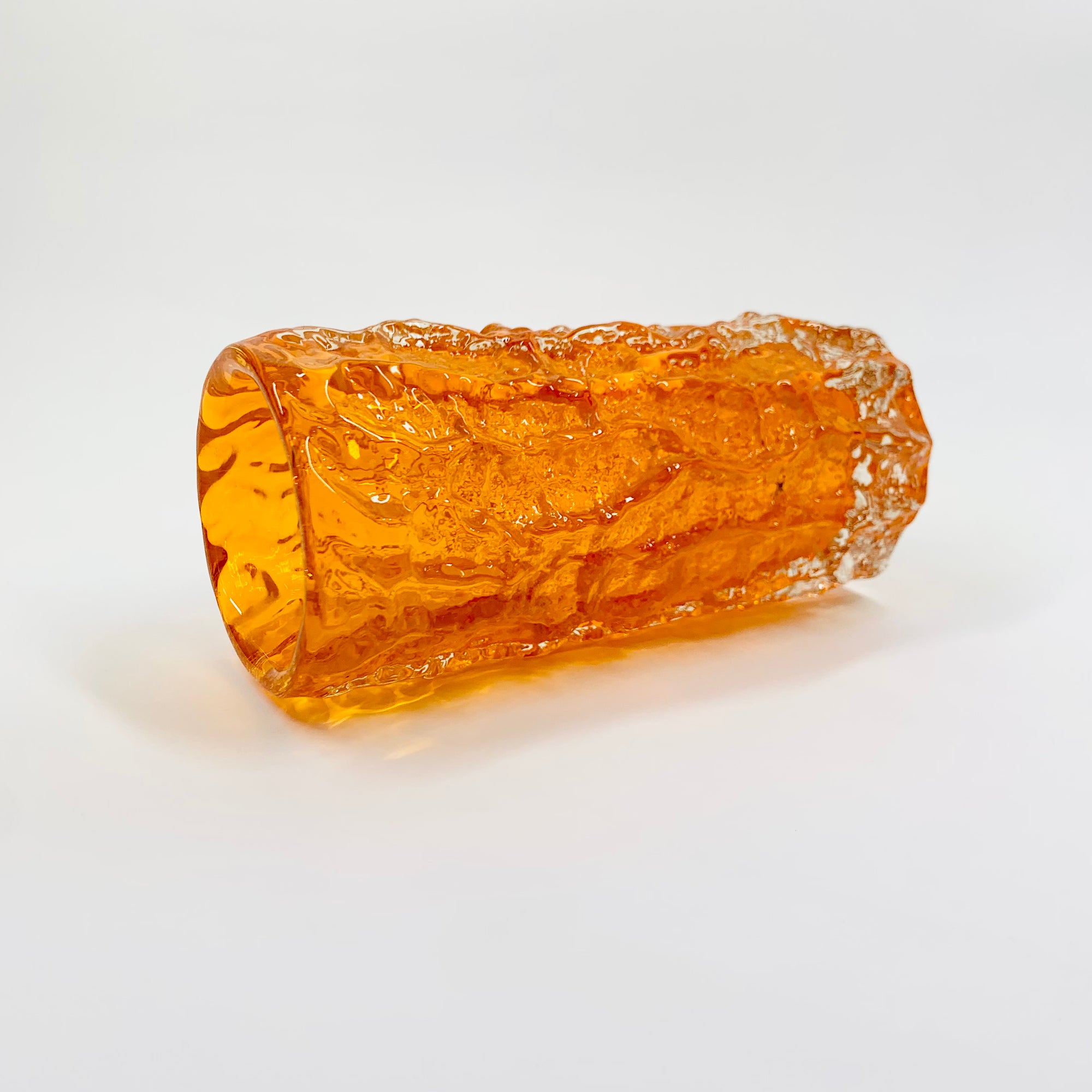 WHITEFRIARS ORANGE BARK GLASS VASE