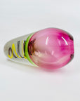 1950s PINK GREEN SOMMERSO MURANO SOMMERSO GLASS VASE WITH LATTICINO SWIRLS