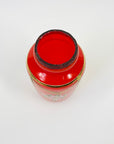 ANTIQUE FRENCH ART NOUVEAU FLASHED RED GLASS MINI VASE WITH GOLD GILDING