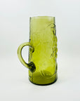 1970s ITALIAN GREEN PRESSED GLASS JUG