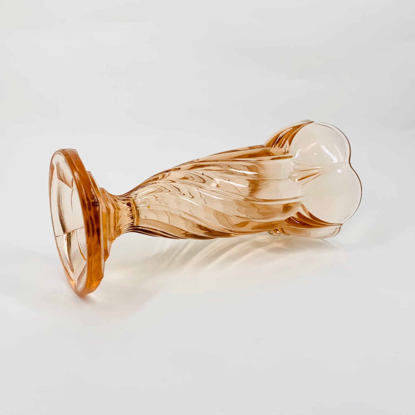 ART DECO PINK FOOTED VASE