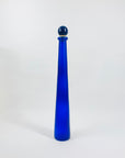 RETRO COBALT BLUE BOTTLE WITH WOOD STOPPER