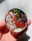 MCM MULTI SPATTER ART GLASS PAPERWEIGHT