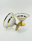 1950s GOLD GILDED LAVENDER SATIN GLASS COUPE