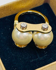 VINTAGE LOUIS VUITTON COSTUME GOLD PEARL RING