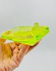 ART DECO URANIUM GLASS NUDE PIN DISH/ASHTRAY
