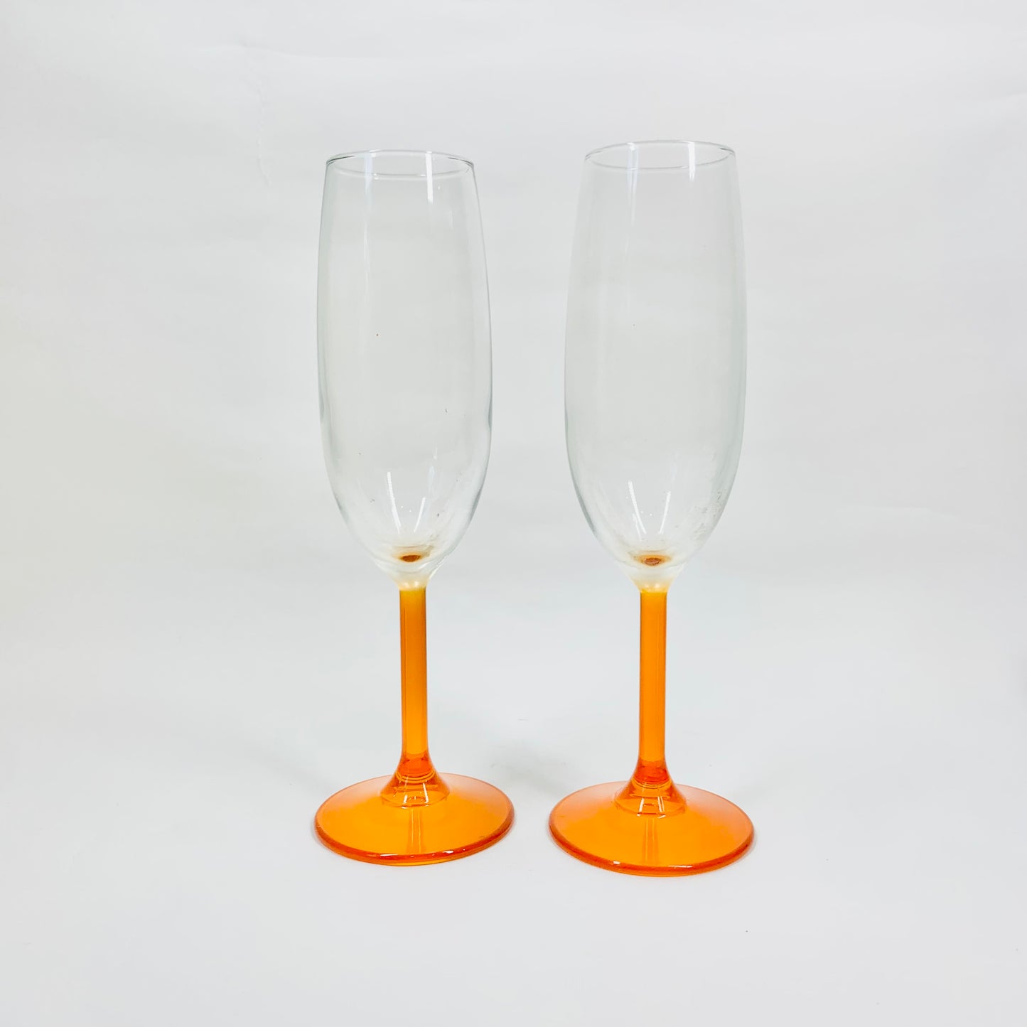 ORANGE STEMS CHAMPAGNE FLUTES