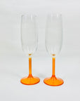 ORANGE STEMS CHAMPAGNE FLUTES