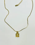 1990s BALMAIN FANCY LINKS LOGO PENDANT NECKLACE