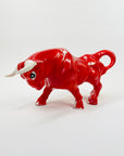 1950s JAPANESE HAND PAINTED CERAMIC RED BULL