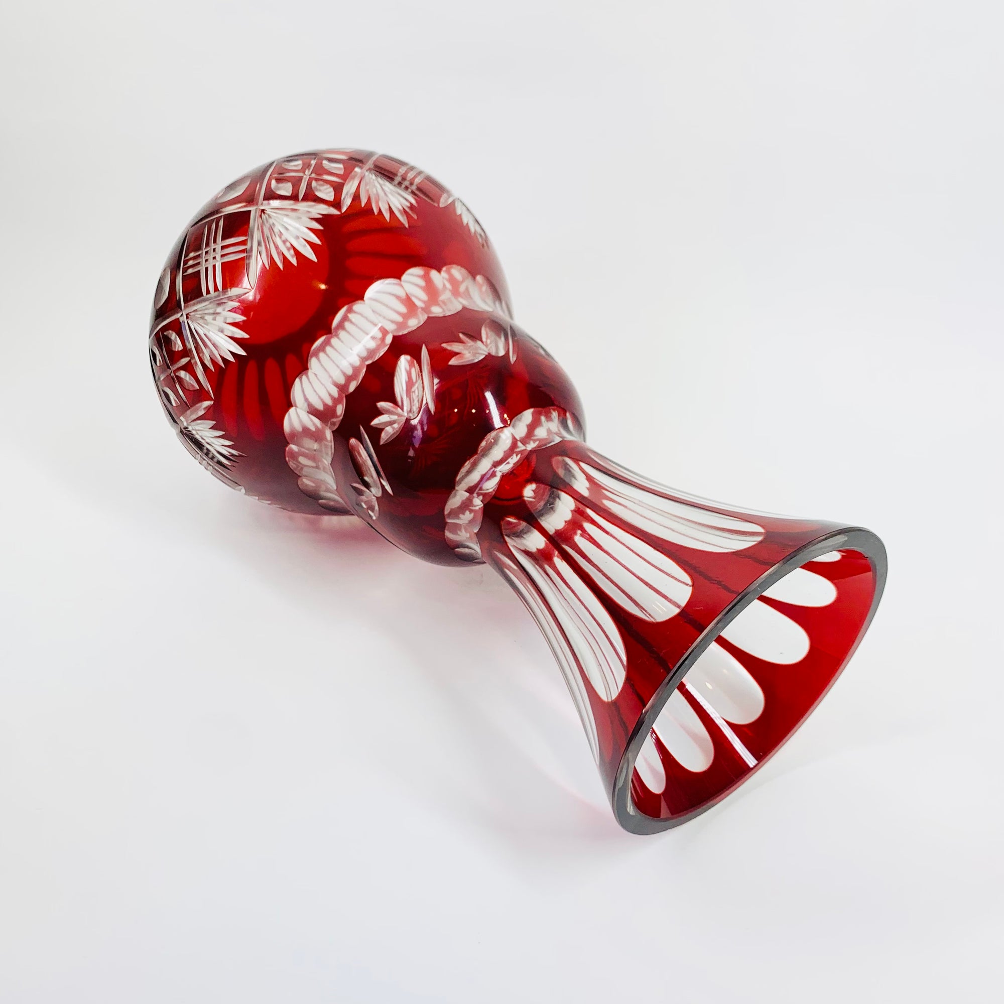 RED BOHEMIAN CRYSTAL VASE