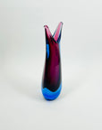 1960s BLUE PURPLE NEODYMIUM MURANO SOMMERSO GLASS FISH TAIL VASE