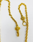 1995 CHANEL CC LOGO MUGHAL STYLE LAPIS AZULI MEDALLION PENDANT NECKLACE