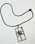 1960s HAND MADE CANADIAN BRUTALIST PEWTER PENDANT NECKLACE