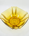 ANTIQUE ART DECO AMBER BOWL WITH MATCHING SERVERY