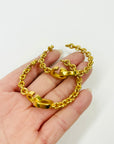 VINTAGE CHRISTIAN DIOR LARGE HARDWARE HOOPS PIERCED EARRINGS