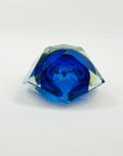 1970s FACETED MURANO COBALT BLUE GOLD GEODE BOWL