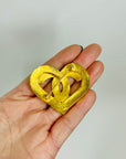 1995 CHANEL CC LOGO MARK HEART BROOCH