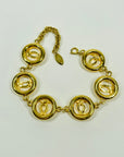1982 CHANEL CC LOGO COIN LINKS BRACELET