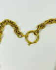 LIMITED EDITION 1980s CHANEL FILIGREE LOGO PENDANT NECKLACE WITH FANCY TEXTURED LINKS