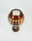 1970s TV TOWER BROWN CAMEO CRYSTAL GLASS VASE FOR HARZKRISTALL