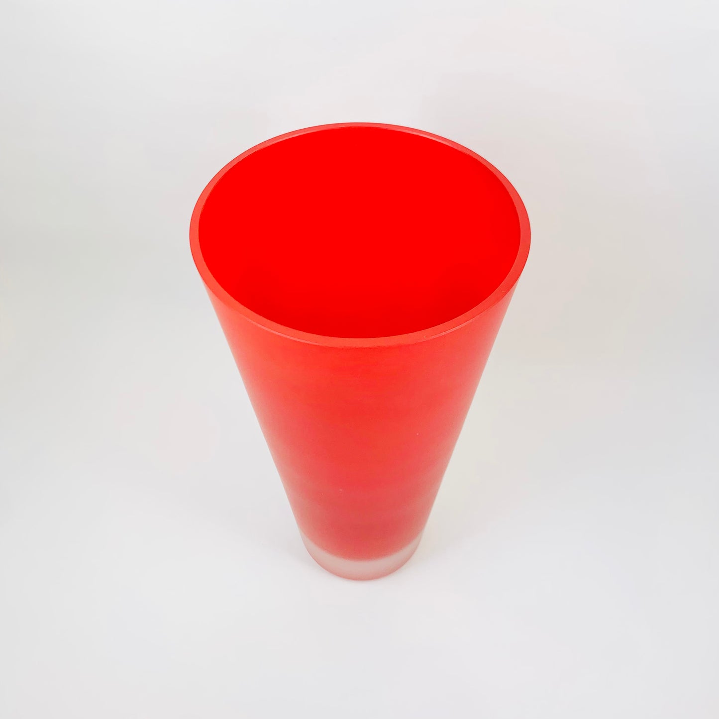 RED SATIN GLASS VASE