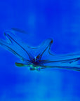 X-LARGE 1940s URANIUM MURANO BLUE SOMMERSO GLASS BOWL