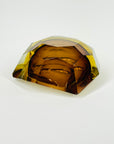 1950s MURANO MANDRUZZATO BROWN AMBER SOMEMRSO GLASS GEODE BOWL