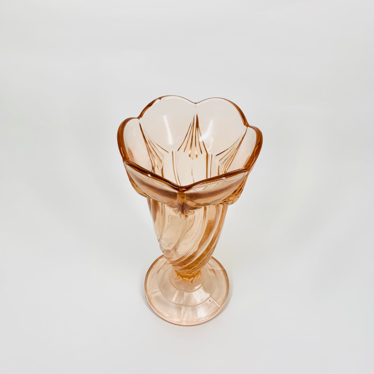 ART DECO PINK FOOTED VASE
