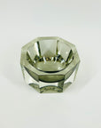1950s SMOKY GREY MURANO MANDRUZZATO SOMMERSO FACETED GLASS HEXAGON BOWL