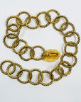 LIMITED EDITION 2005 CHANEL RED GRIPOIX MEDALLION PENDANT WITH FILIGREE HOOP LINKS NECKLACE