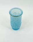 1950s AVON BLUE OPALESCENT GLASS BRUSH HOLDER