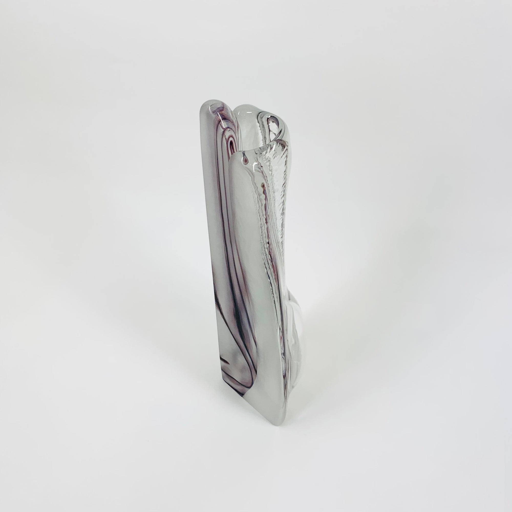 PURPLE ART GLASS BOOKEND VASES