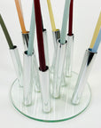 POST-MODERN GLASS STAINLESS STEEL VASE/CANDLEHOLDER