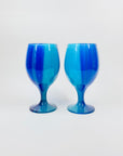 HAND PAINTED BLUE WINE GLASSES
