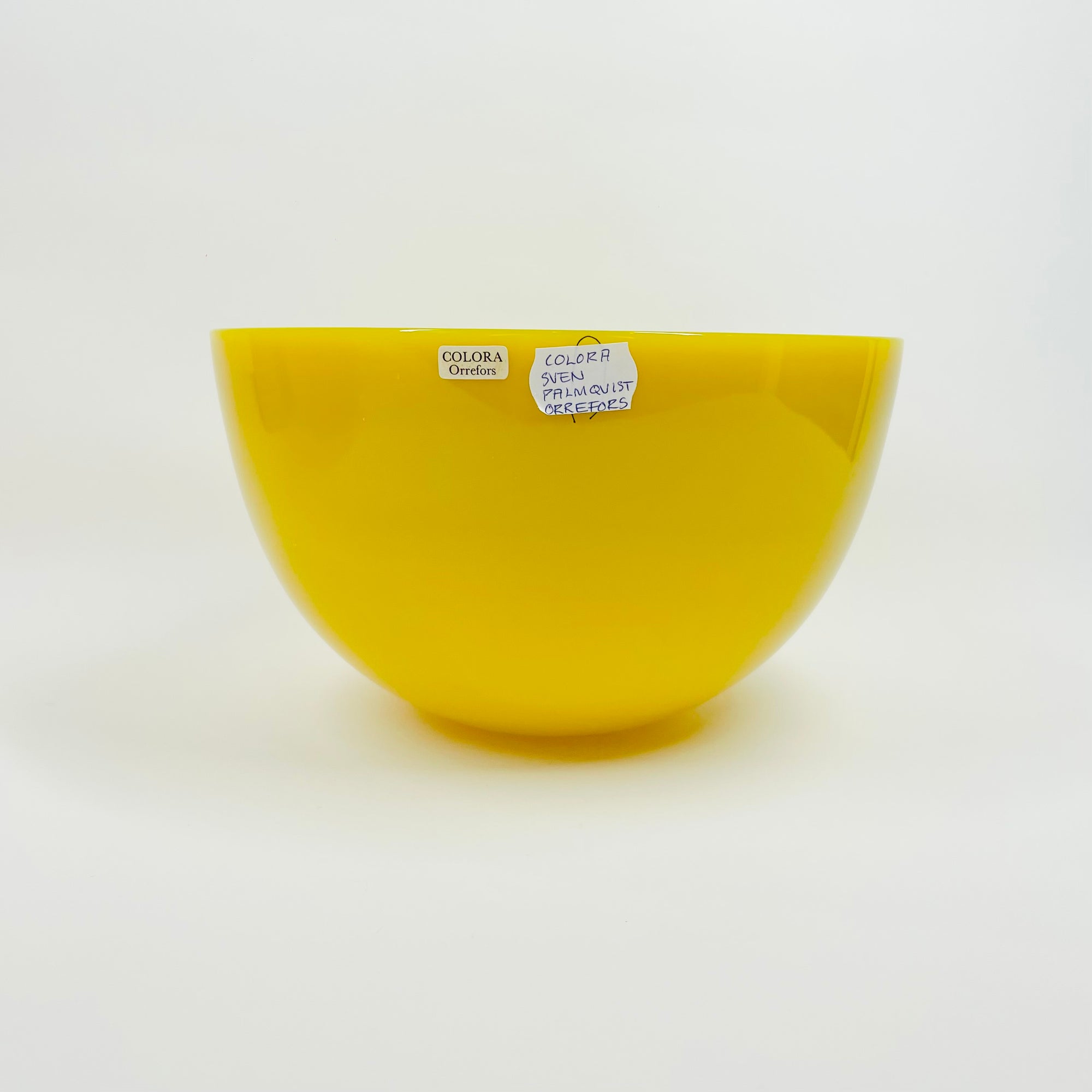 1960s COLORA GLASS BOWL BY SVEN PALMQIST FOR ORREFORS