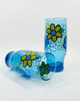 1970s BLUE DAISIES HIGHBALL GLASSES