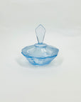 ANTIQUE ART DECO BLUE SATIN GLASS LIDDED BOX