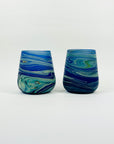 VINTAGE MURANO TIE DYE SATIN TUMBLER GLASSES