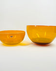 1960s ORANGE OPALESCENT GLASS BOWL BY ERIK HOGLUND FOR BODA