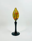 1980s AUSTRALIAN HAND DYED OILSLICK GLASS FOOTED VASE