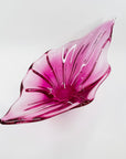 1970s JAPANESE HINERI PINK OMBRE GLASS TWIST BOWL
