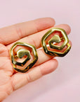 1980s GOLD PLATED SPIRAL STUD EARRINGS