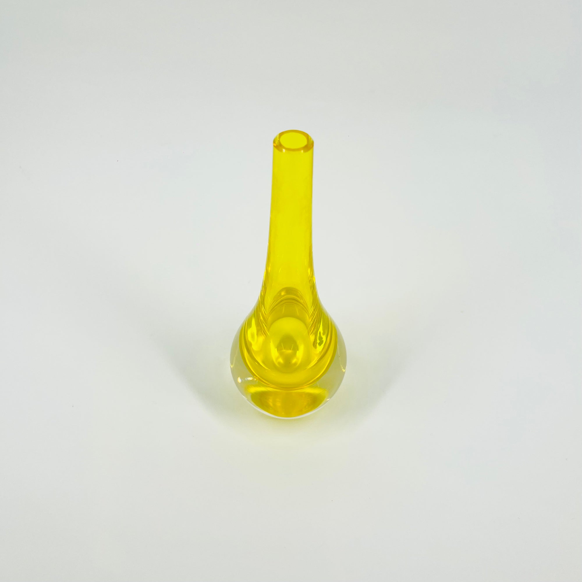 1950s MURANO YELLOW SOMMERSO GLASS PAPERWEIGHT MINI VASE
