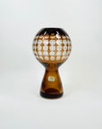 1970s TV TOWER BROWN CAMEO CRYSTAL GLASS VASE FOR HARZKRISTALL